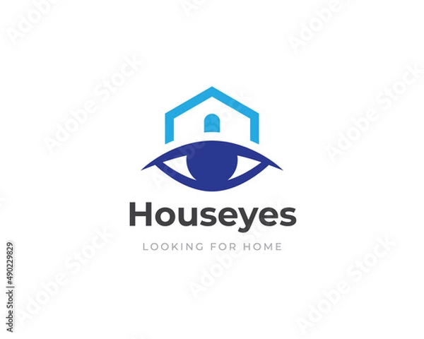 Obraz Eye house vector logo design