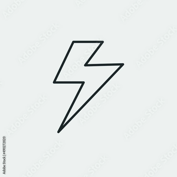 Fototapeta Lightening vector icon solid grey