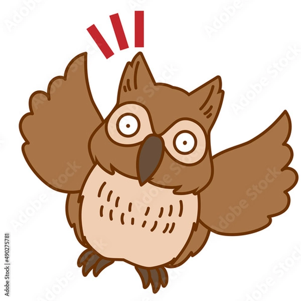 Obraz ミミズクびっくり