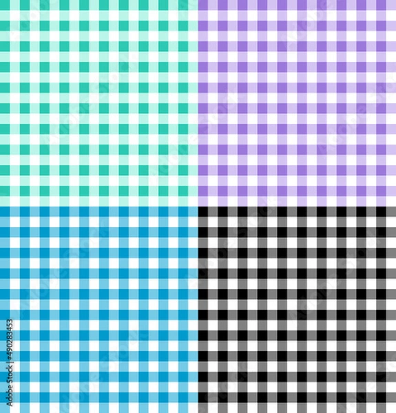 Fototapeta Colorful Checkered Flannel patterns of square for background.