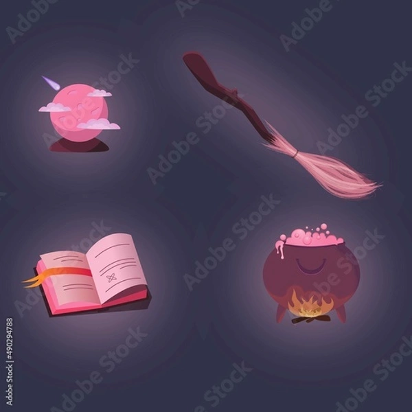 Fototapeta A set of mystical and magical elements