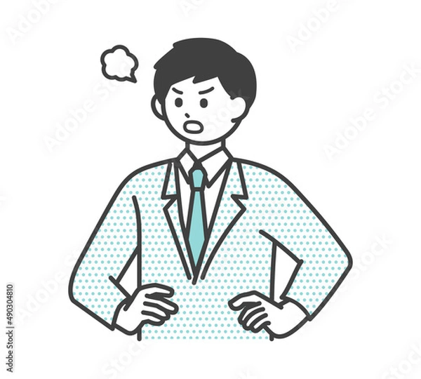 Fototapeta .男性社員が怒っている表情のイラスト素材