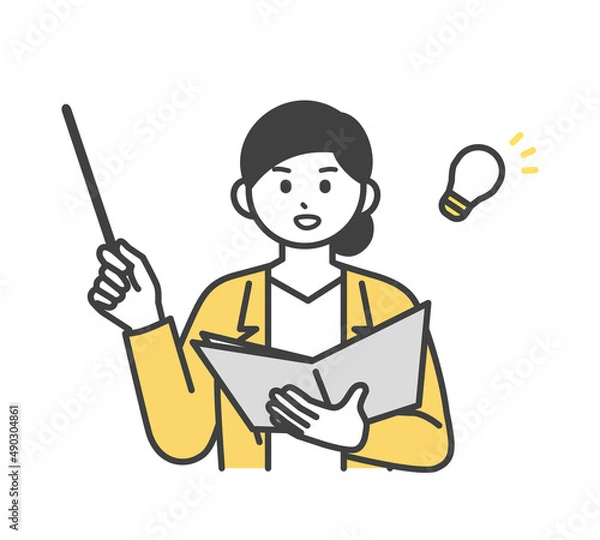 Fototapeta 改善について提案しているビジネスパーソンのイラスト素材