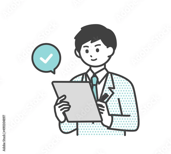 Fototapeta チェックをしているビジネスパーソンのイラスト素材