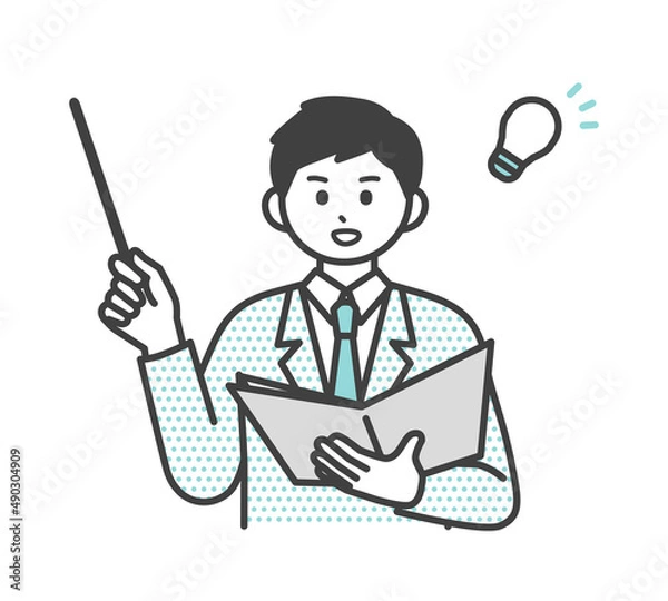 Fototapeta 改善について提案しているビジネスパーソンのイラスト素材