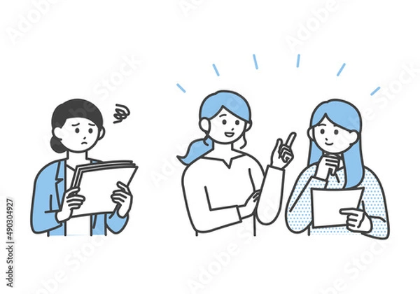 Obraz 人間関係からの切り話されているビジネスパーソンのイラスト素材