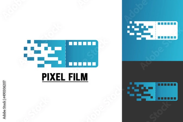 Fototapeta Illustration Vector Graphic of Pixel Film Logo. Perfect to use for Technology Company