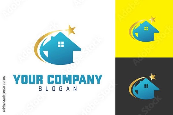 Fototapeta Illustration Vector Graphic of Star House Logo. Perfect to use for Technology Company