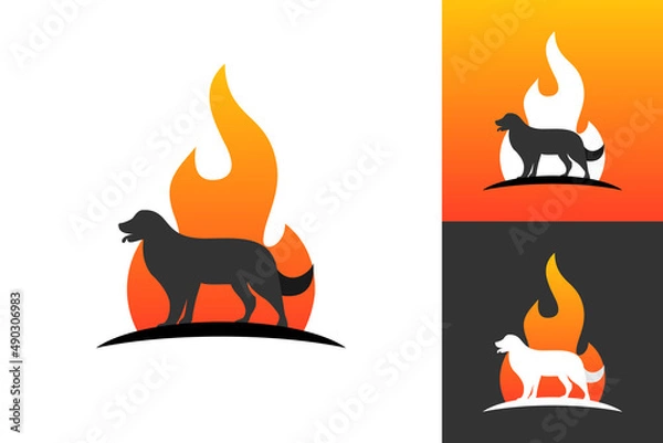 Fototapeta Illustration Vector Graphic of Fire Dog Logo. Perfect to use for Animal Shelter