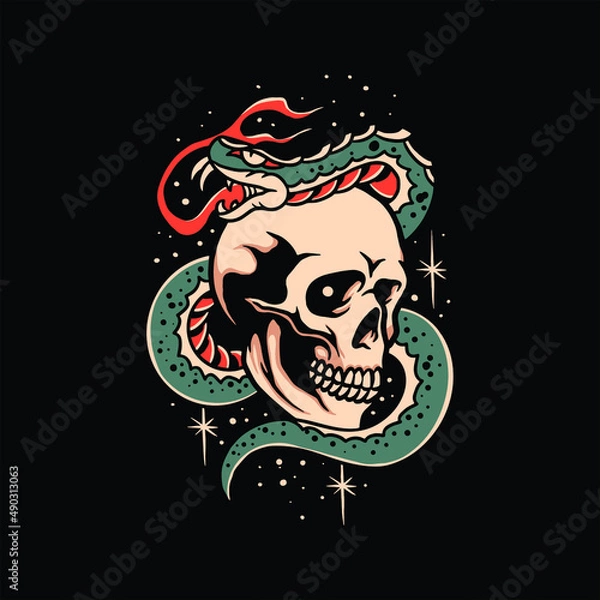 Fototapeta snake tattoo vector design