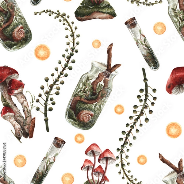 Obraz hand drawn pattern of mushrooms 