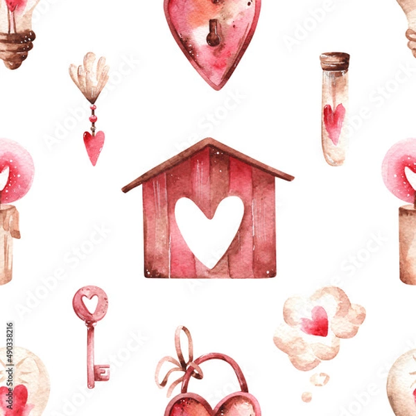 Obraz pattern of hand drawn hearts