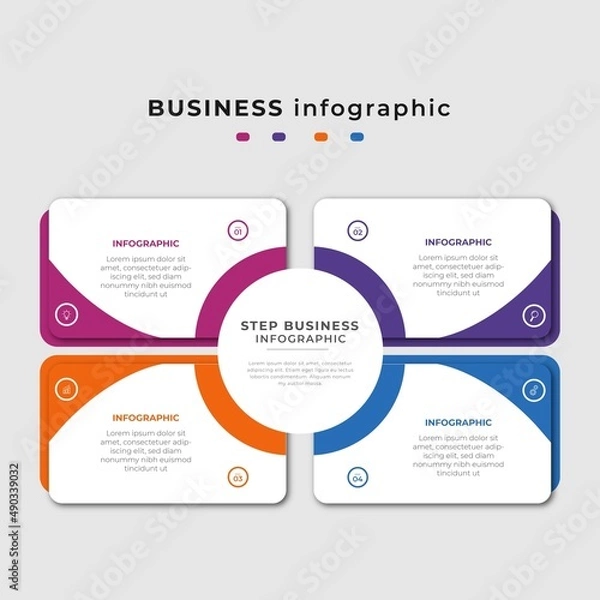 Fototapeta Steps Timeline Infographics Design Template