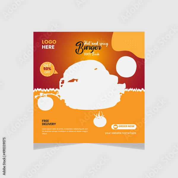 Fototapeta Set of social media post template and marketing webinar other seminars, online courses and classes, suitable modern banner and real estate square banner design template etc.