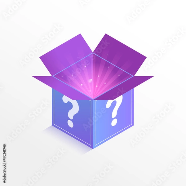 Fototapeta Colorful mystery box isometric vector illustration