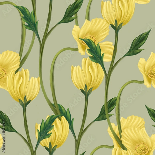 Obraz Beautiful seamless pattern with floral background 