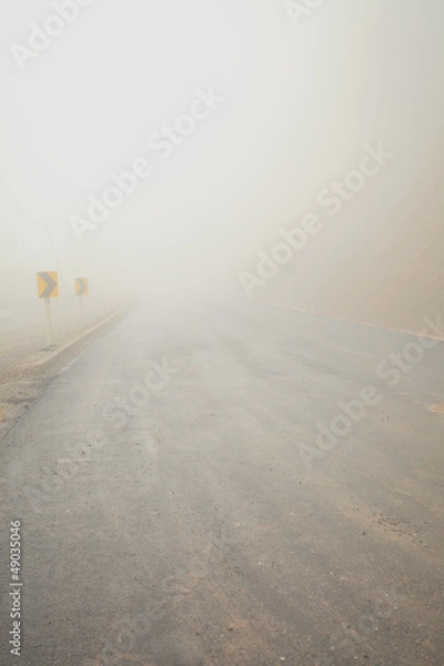 Obraz road have fog way uphill mountain