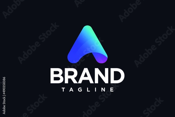 Obraz Modern letter A tech logo design