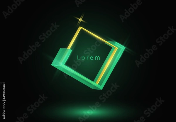 Fototapeta Web  Lorem background square green gold black