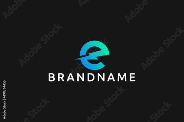 Obraz letter e energy flash logo