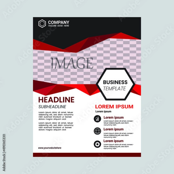 Fototapeta Corporate business cover and back page a4 flyer design template for print Abstract vector modern/ flyer design / brochure design template / annual report /book cover / in an A4 page