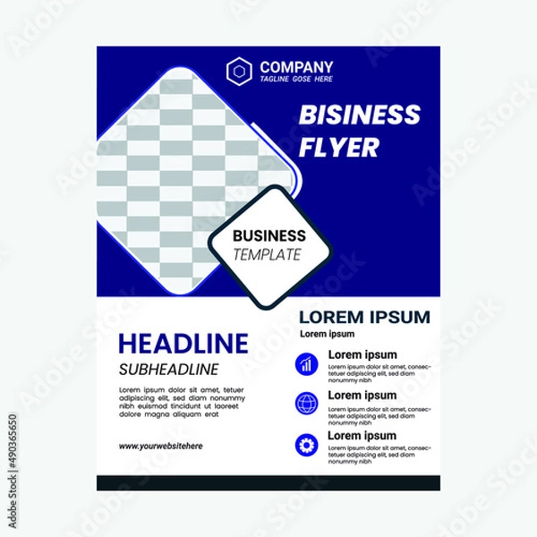 Fototapeta Corporate business cover and back page a4 flyer design template for print Abstract vector modern/ flyer design / brochure design template / annual report /book cover / in an A4 page