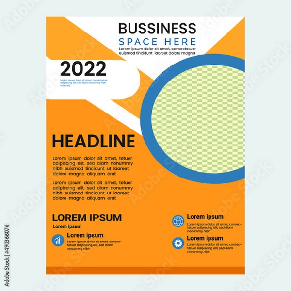 Fototapeta Corporate business cover and back page a4 flyer design template for print Abstract vector modern/ flyer design / brochure design template / annual report /book cover / in an A4 page