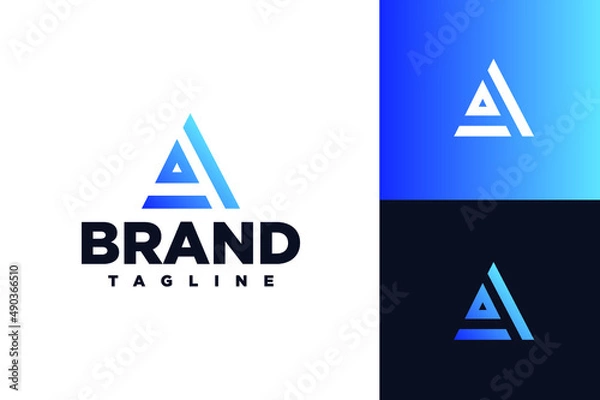 Fototapeta letter A tech logo