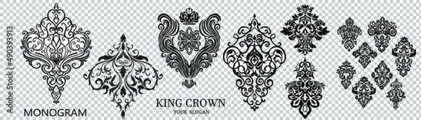 Obraz Oriental vector damask patterns for greeting cards and wedding invitations.