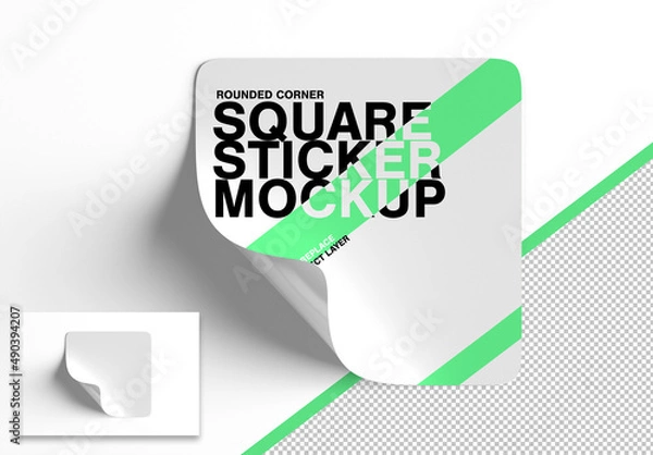 Fototapeta Mock Up of a Square Sticker