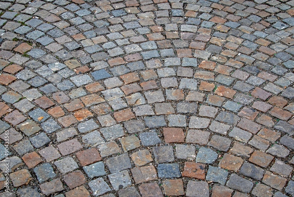 Fototapeta Cobble road pattern background