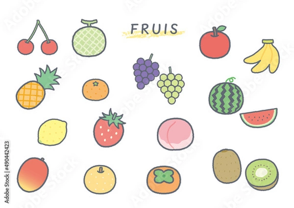 Obraz フルーツのイラスト