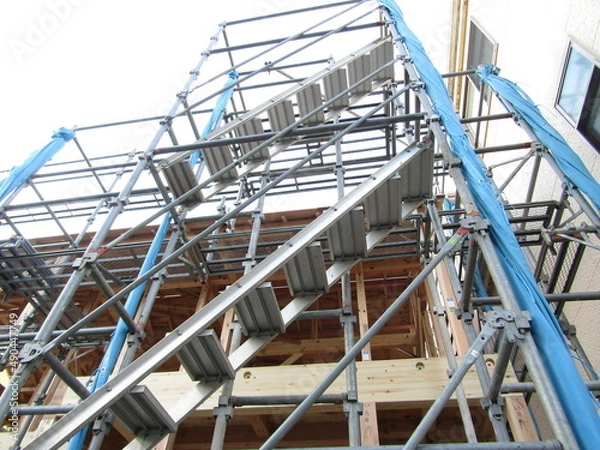 Fototapeta 木造住宅の足場