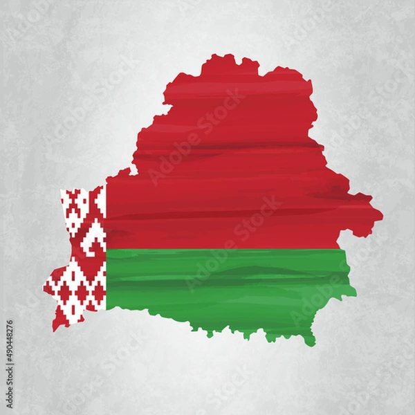 Fototapeta Belarus map with flag