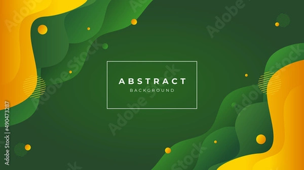 Obraz Liquid abstract background in green and yellow color, suitable for fruit, drink and nature concept