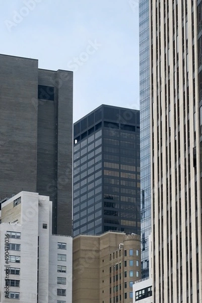 Obraz Black buildings and grey Sky 