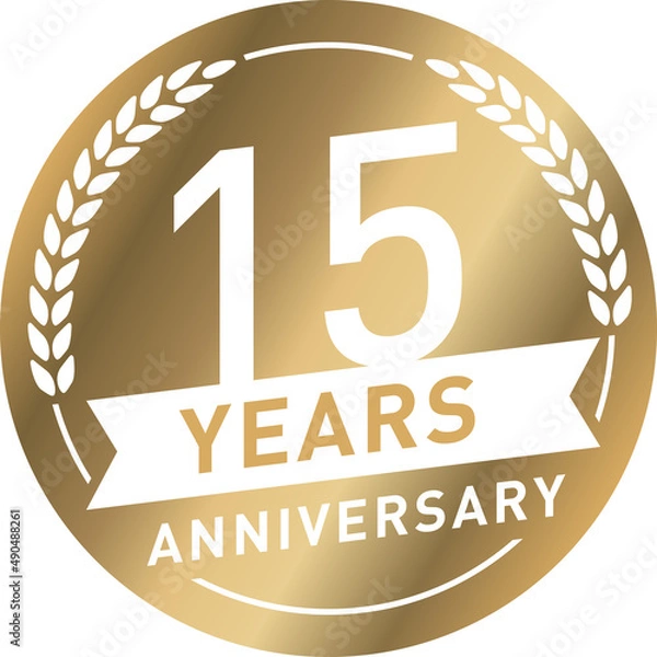 Fototapeta Button 15 years anniversary