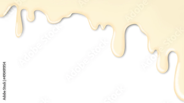 Fototapeta 垂れたホワイトチョコ　上寄り（ワイド）