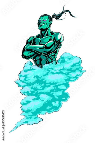 Obraz 昔話のランプの魔人のイラスト