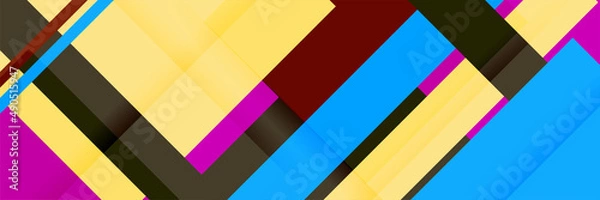 Fototapeta Display abstract colorful memphis wide banner design background. Abstract colorful memphis geometric business banner background. Vector illustration.
