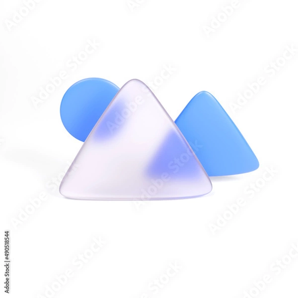 Fototapeta 3D icon illustration glassmorphism image presentation blue render