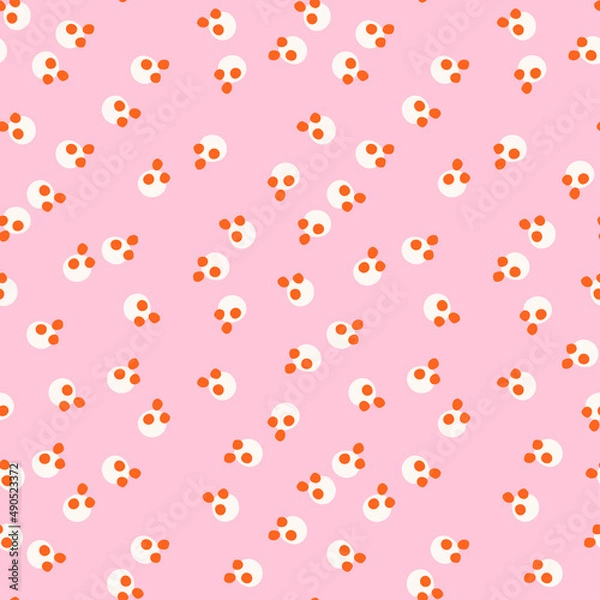 Obraz Orange dots with pink background seamless pattern.