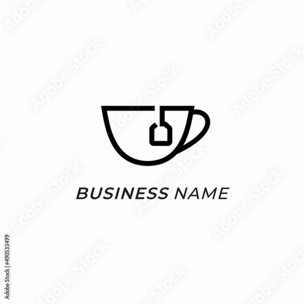 Obraz design logo outline mug tea
