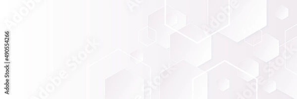 Obraz Vector abstract graphic design banner pattern background template. White abstract banner background