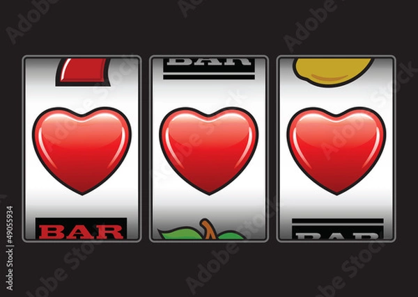 Obraz Triple hearts slots machine