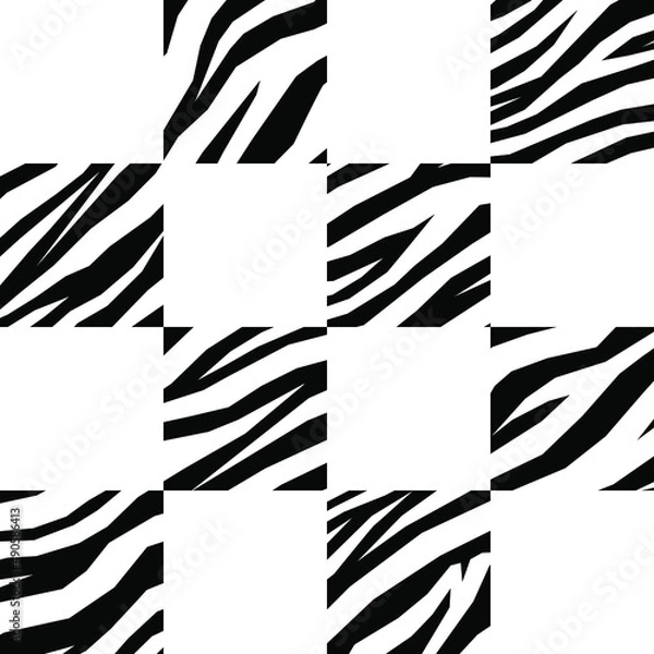 Obraz Checkered animal print pattern. Vector seamless pattern