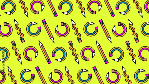 Fototapeta Groovy Pencil Pattern