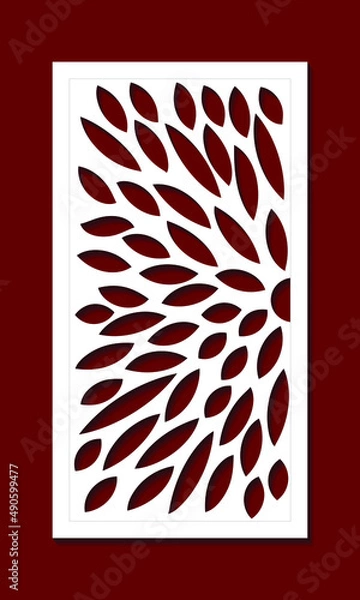 Fototapeta Vector Laser cut panel, seamless pattern for decorative panel. Image suitable for engraving. Seamless cut decorative pattern template.