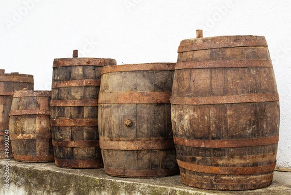 Obraz Old wooden barrels