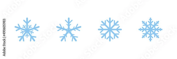 Fototapeta Black snowflake in beautiful style on a white background. Winter cold snow season. Art line ornament. Vector snow symbol.